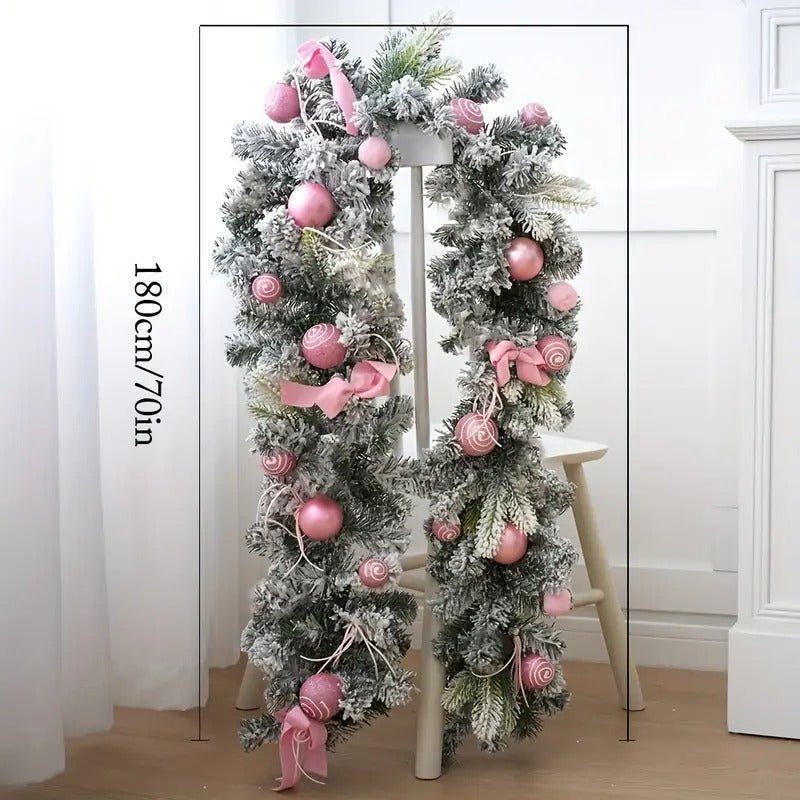 TM Artificial Christmas Wreath Pink Garland | Direct Furnish