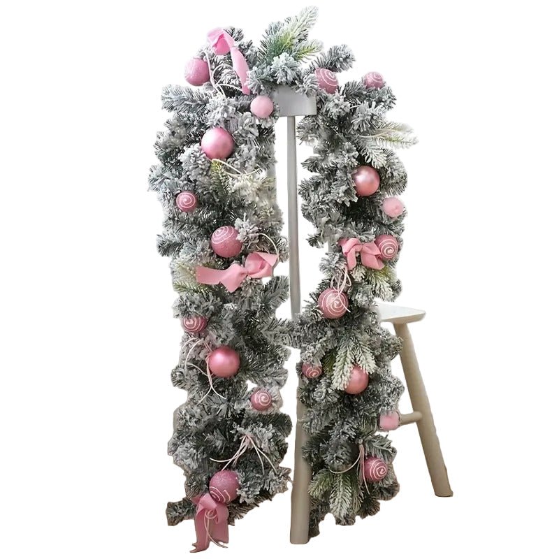 TM Artificial Christmas Wreath Pink Garland | Direct Furnish