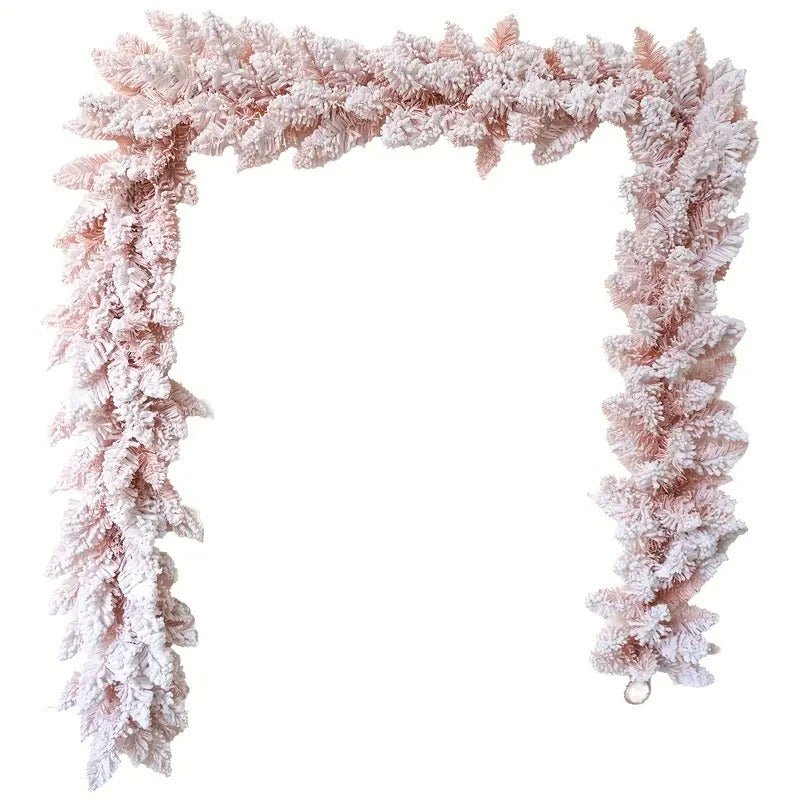 TM Christmas Pink Snowflake Pine Wreath | Direct Furnish