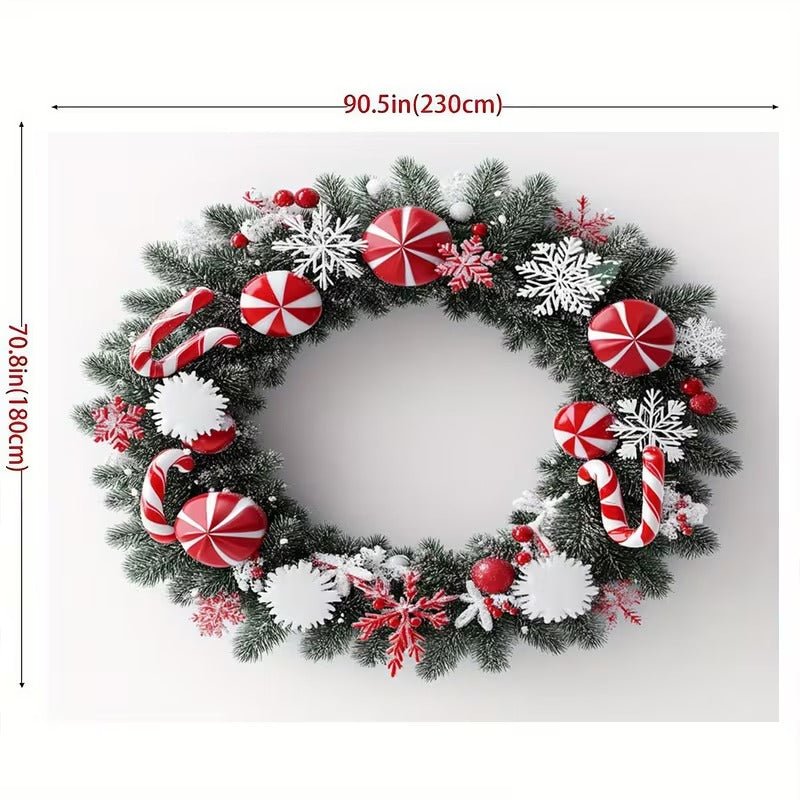 TM Christmas Wreath with Candy Canes & Snowflakes | Direct Furnish