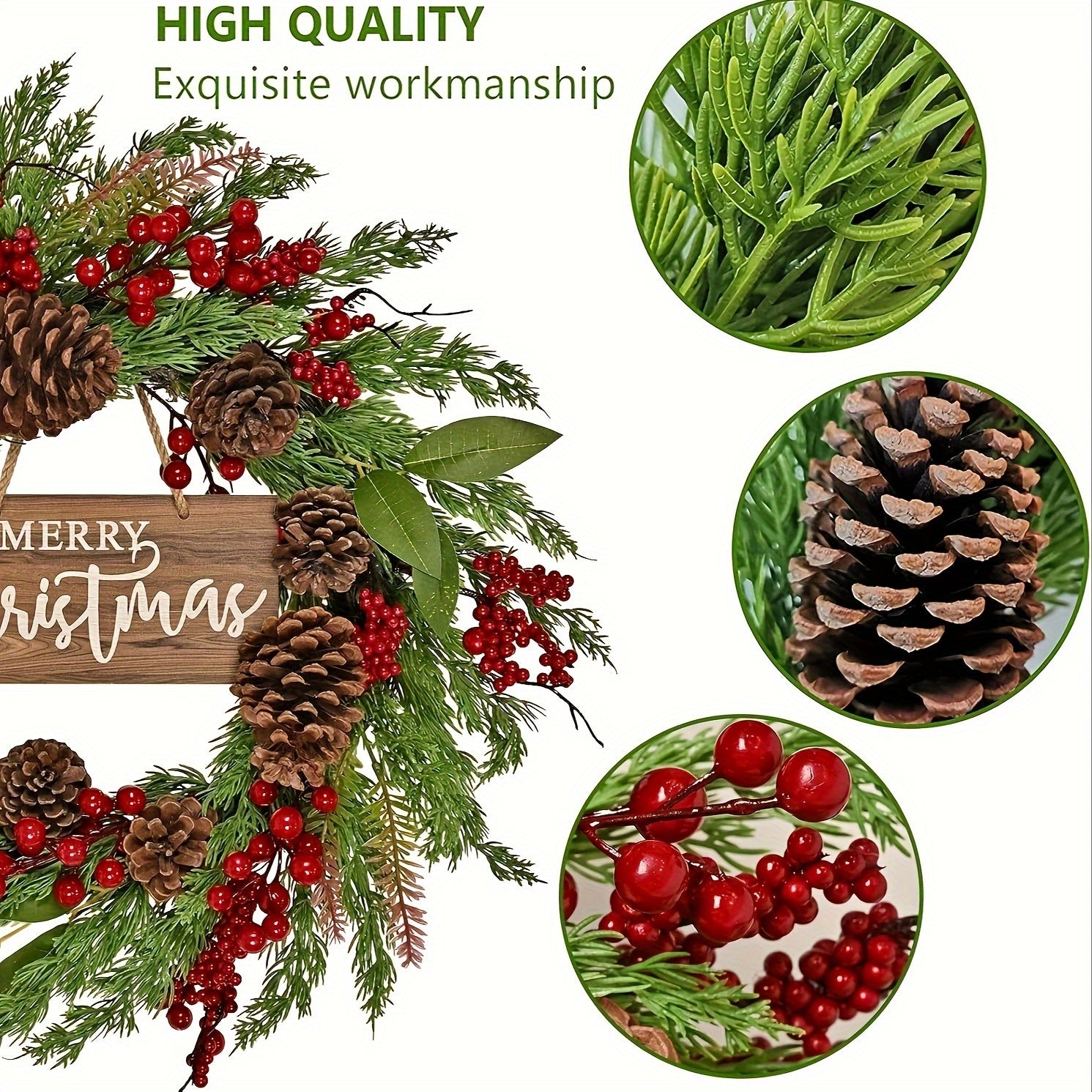 TM Christmas Wreath with Pinecones & Berries | Direct Furnish