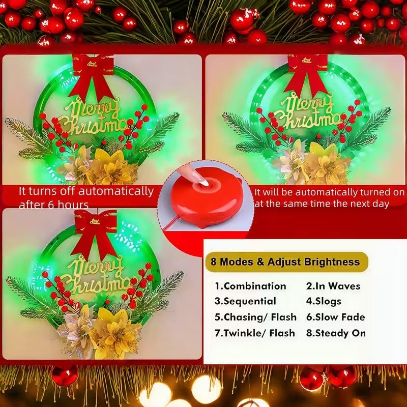 TM LED Christmas Garland with Wreath & Sign | Direct Furnish