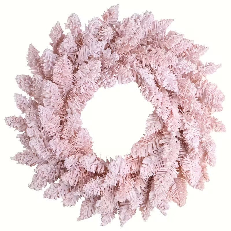 TM Pink Snowy Pine Christmas Wreath | Direct Furnish